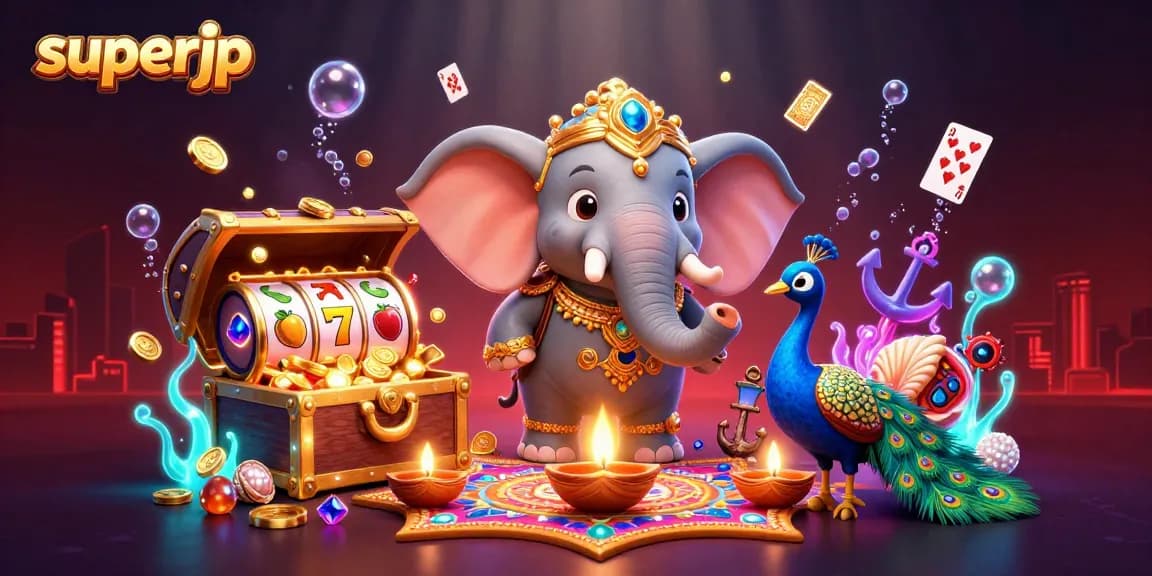 Capture the thrill of winning with superjp as colorful slot reels and rich 3D illustrations ignite excitement.