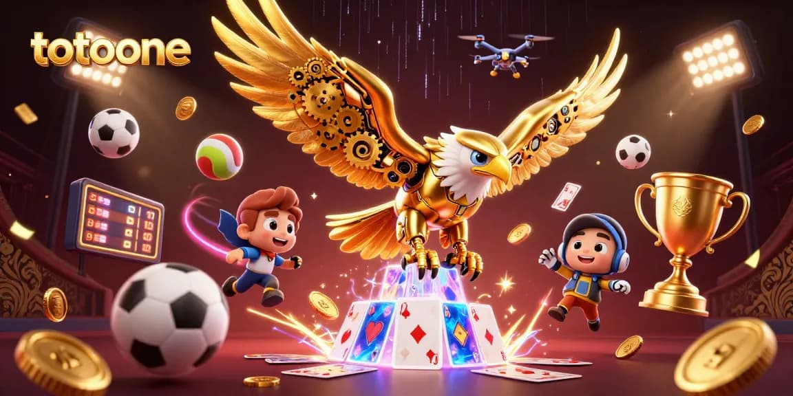 Menangkan pengalaman bermain totoone dengan ilustrasi 3D menarik dari permainan dan trofi berkualitas.