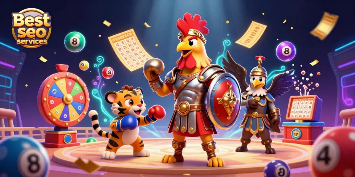 Engage with the best seo services in a vibrant casino-themed illustration showcasing excitement.