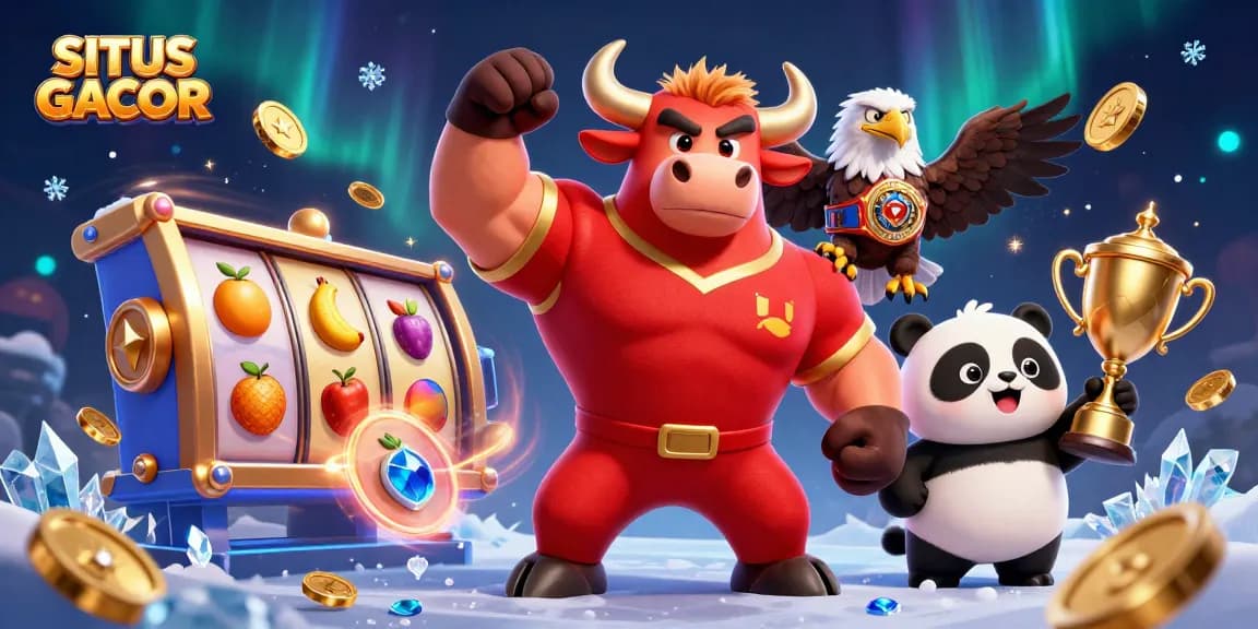 Experience excitement with SITUS GACOR's vibrant slot scene featuring a joyful panda and winning symbols.