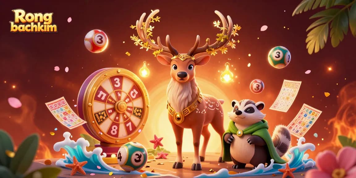 Engage with Rong bachkim's thrilling lottery action featuring vibrant number balls and dynamic visuals.