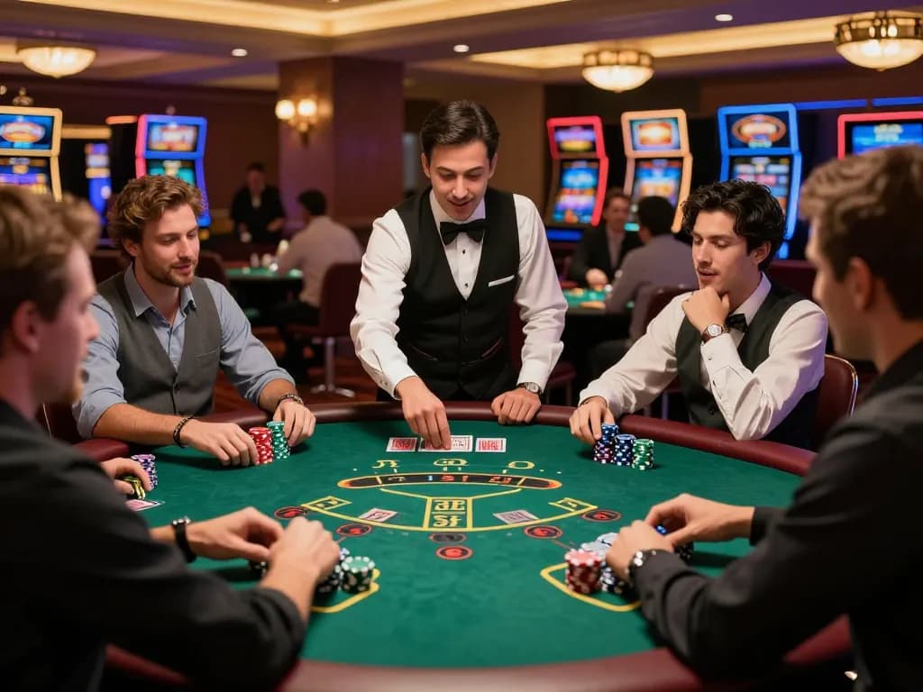 Exciting live blackjack gameplay at Fun88 com casino with players strategizing bets.