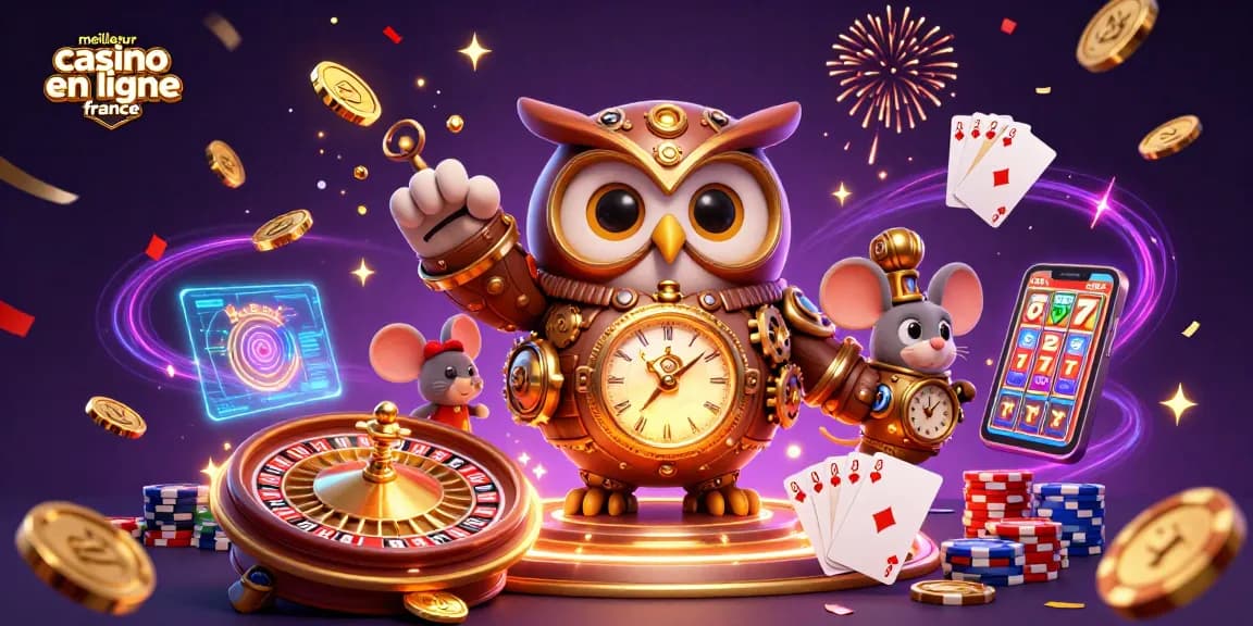 Découvrez le monde vibrants du meilleur casino en ligne France avec des personnages ludiques et des éléments de jeu palpitants.