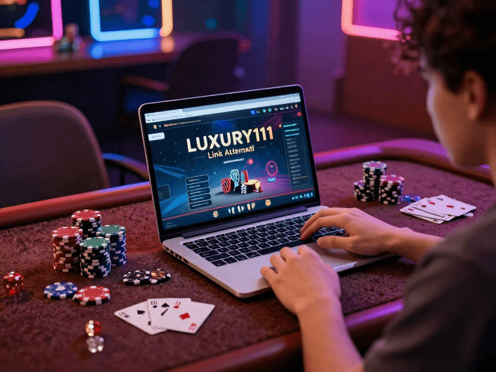 LUXURY111 Link Alternatif dalam suasana permainan judi online yang menarik, dengan perangkat gaming modern dan aksesori perjudian