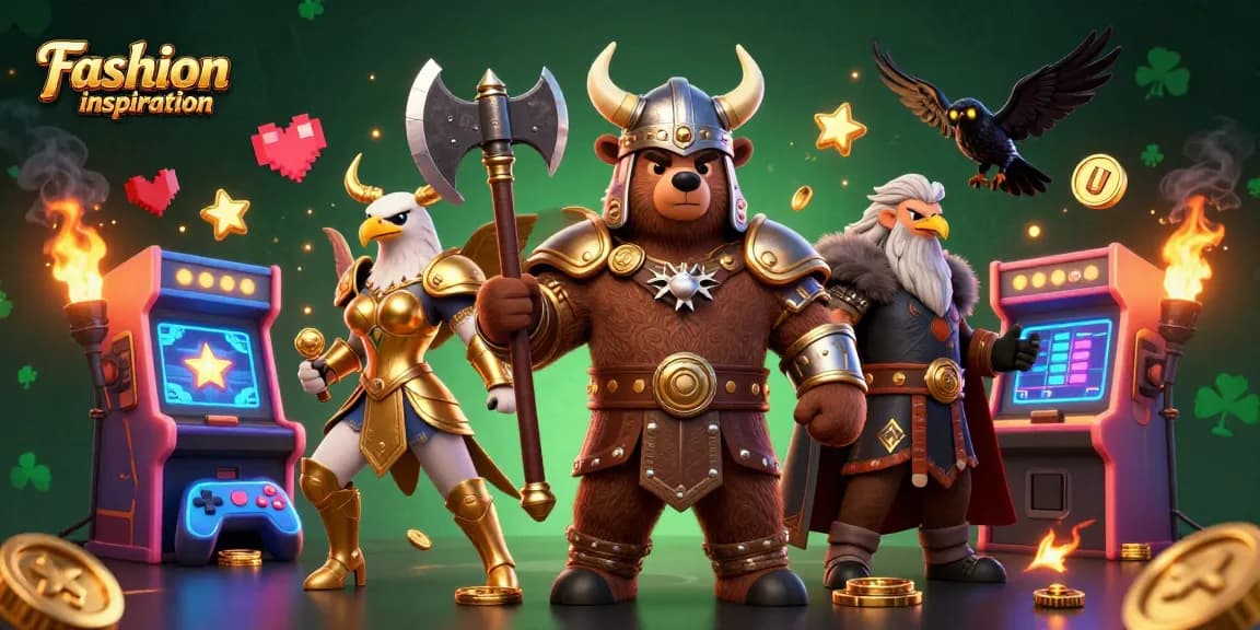 Experience Fashion inspiration in a vibrant casino scene with Viking characters and dynamic gaming elements.