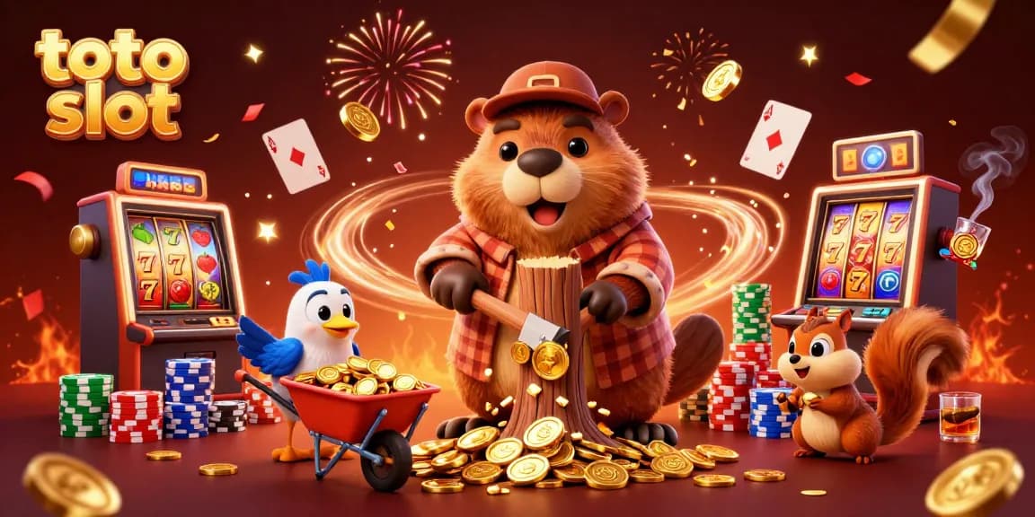 Experience thrilling gameplay in the toto slot scene, featuring vibrant cartoon characters collecting coins.