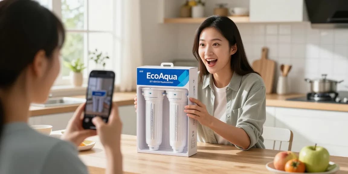 EcoAqua EFF-6013A Replacement Filter in an engaging product review setup, showcasing online shopping experience and best deals.