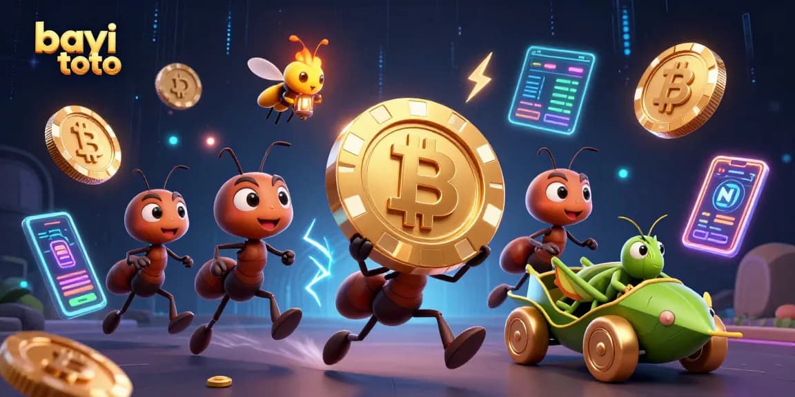 Engage in gaming action with bayi toto as ants execute a heist in a vibrant casino setting.