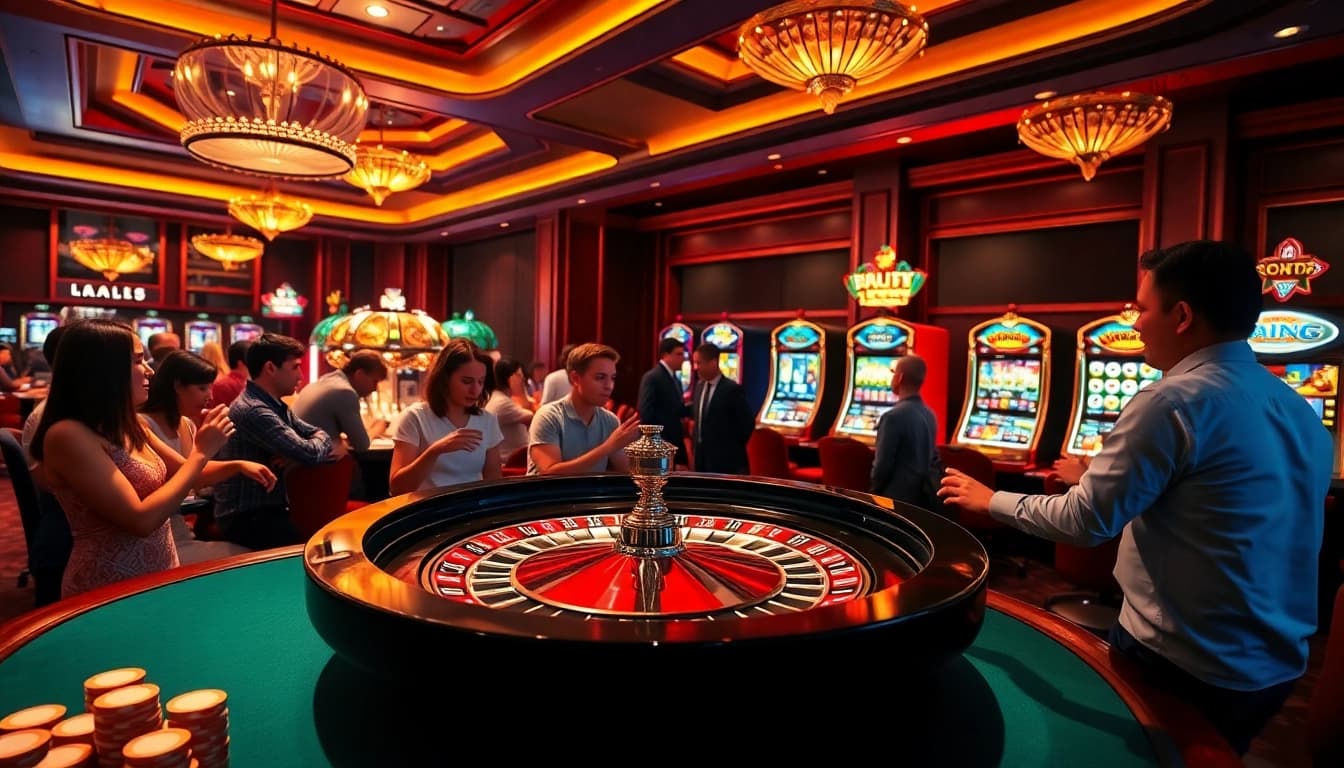 Players engaging at a roulette table, illustrating the thrilling experience of gambling at layarkaca21.