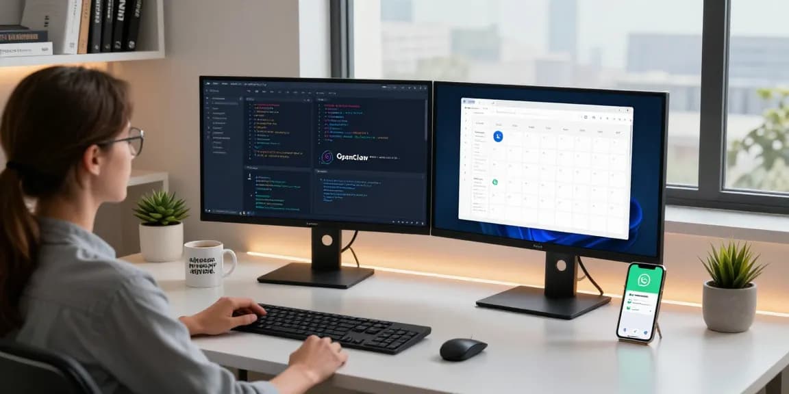 open claw personal AI assistant setup in a modern home office