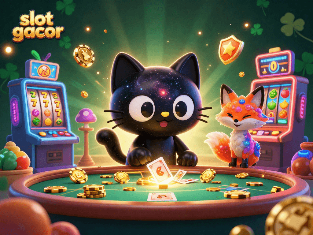 Experience thrilling gameplay with slot gacor at a cosmic casino featuring whimsical characters and vibrant elements.