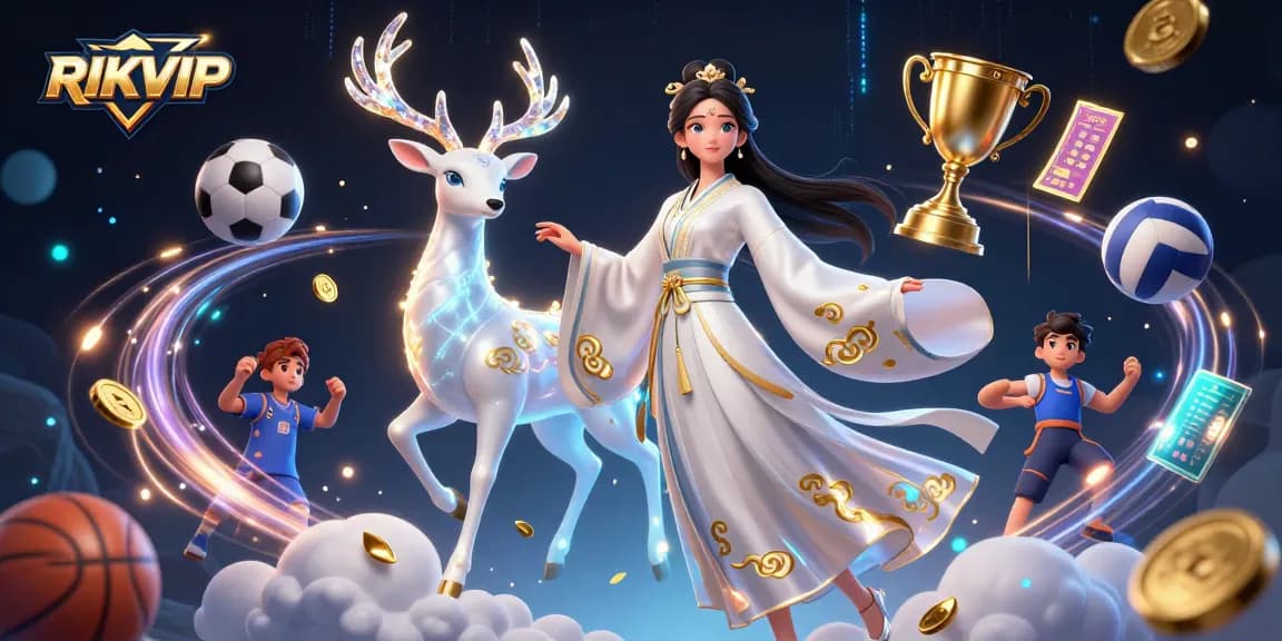 Experience thrilling betting action at RIKVIP Casino with lively characters and exciting game elements.