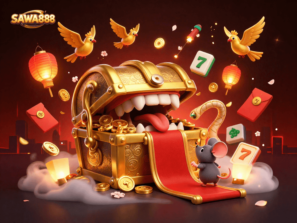 SAWA888 offers an exciting gaming experience with dynamic slot reels and a treasure chest for wealth seekers.
