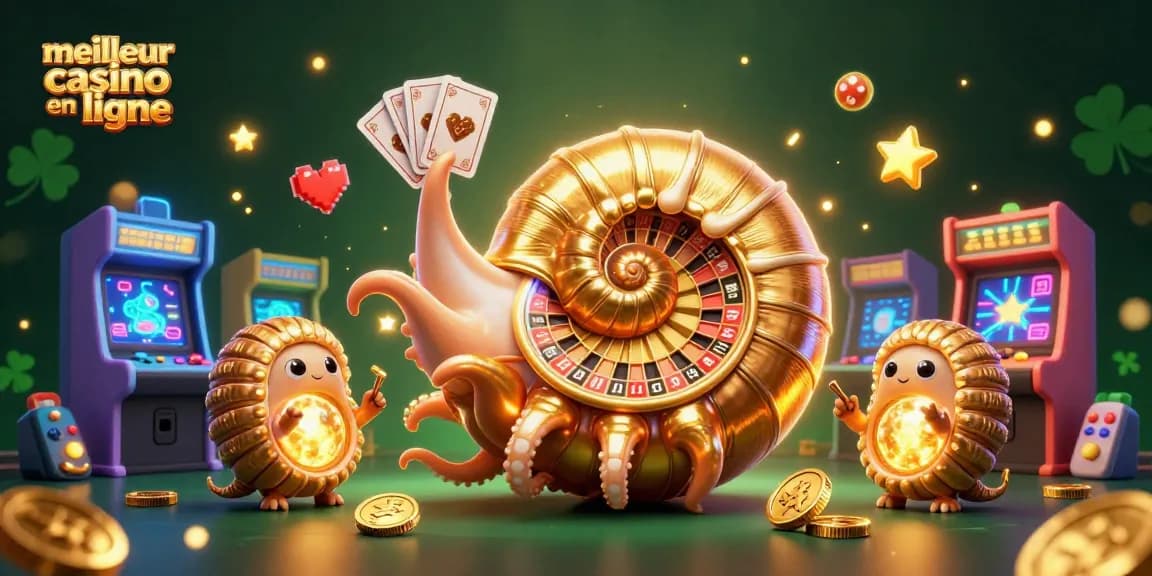 Découvrez le meilleur casino en ligne avec un nautilus géant, des cartes et des machines à sous colorées.