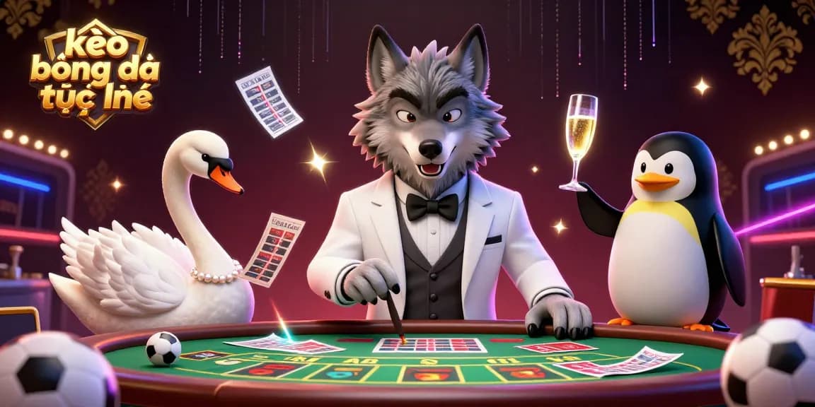 Place your bets on kèo bóng đá trực tuyến with exciting characters engaged in a thrilling sports betting atmosphere.