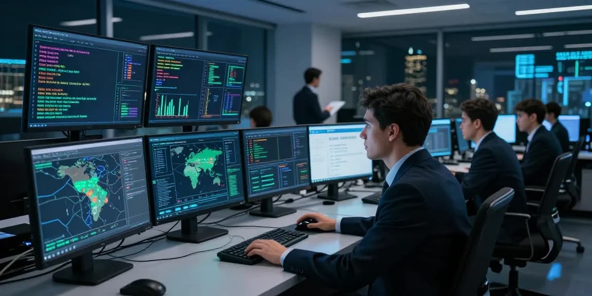 Recover stolen cryptocurrency through urgent cybersecurity measures in a modern control center.