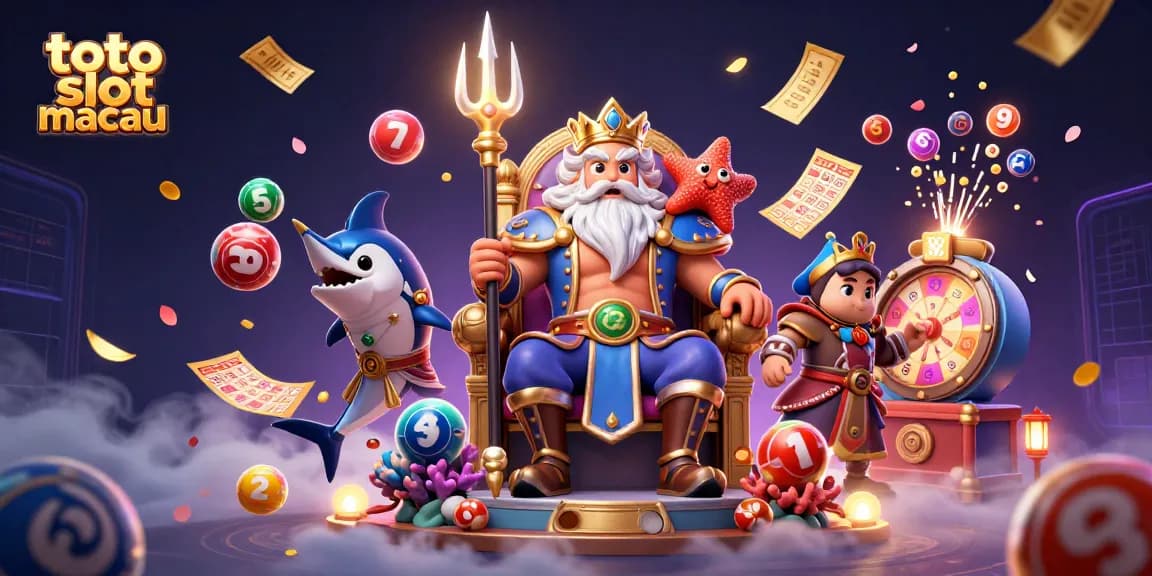 Experience thrilling plays at toto slot macau with Neptune and vibrant slot elements in a dazzling scene.