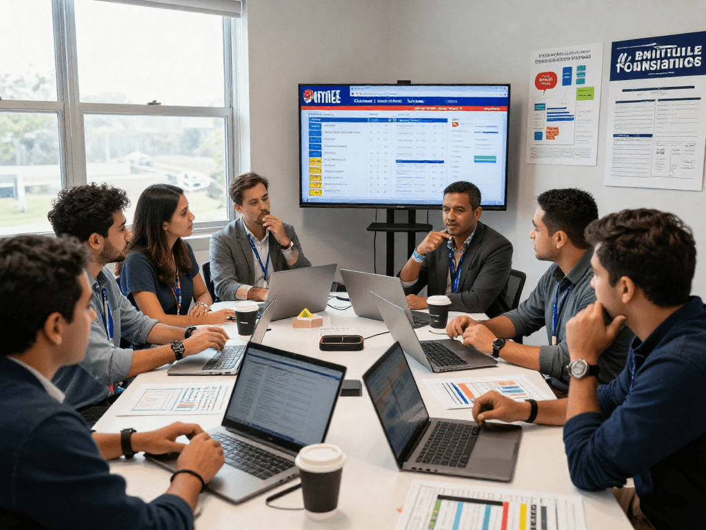 Strategic planning for political email list building in a vibrant campaign office.