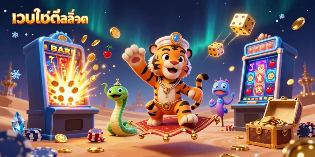 เพลิดเพลินกับเว็บไซต์สล็อต ผ่านภาพการ์ตูน 3D ของสultan เสือในอาหรับและเครื่องเล่นคาสิโน