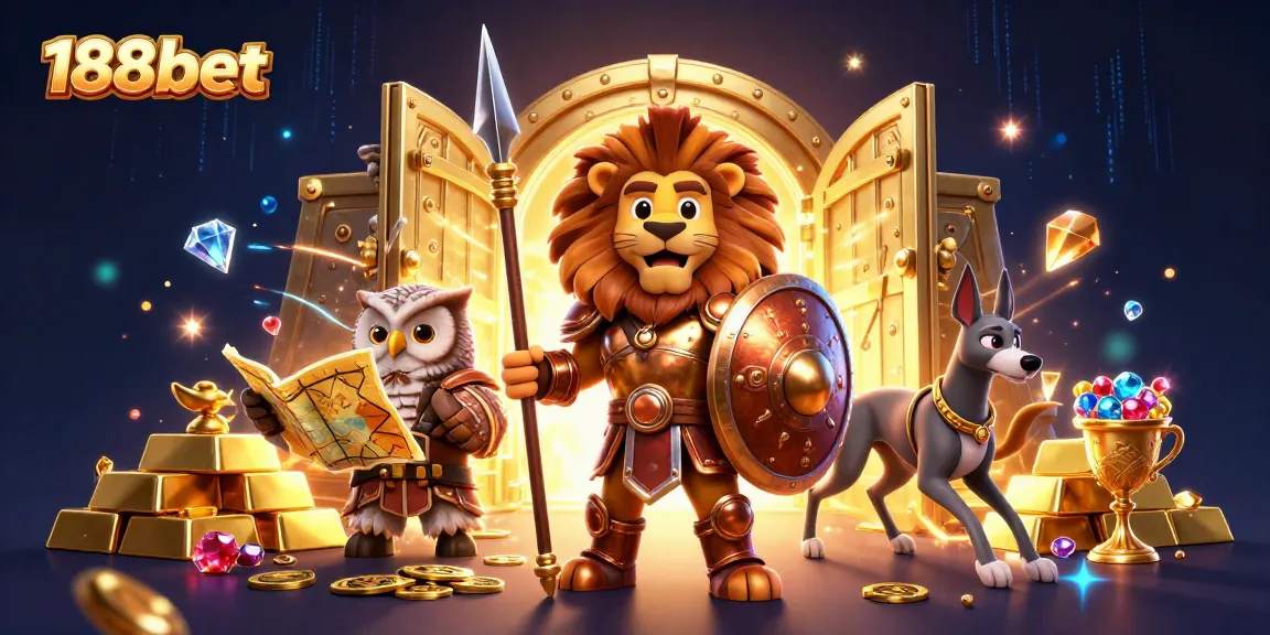 Engage with 188bet's thrilling gaming experience in an exhilarating 3D casino illustration.