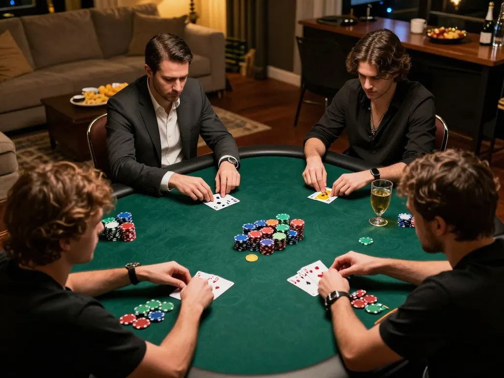 VT88 players enjoy an engaging poker game showcasing strategic moments and camaraderie.
