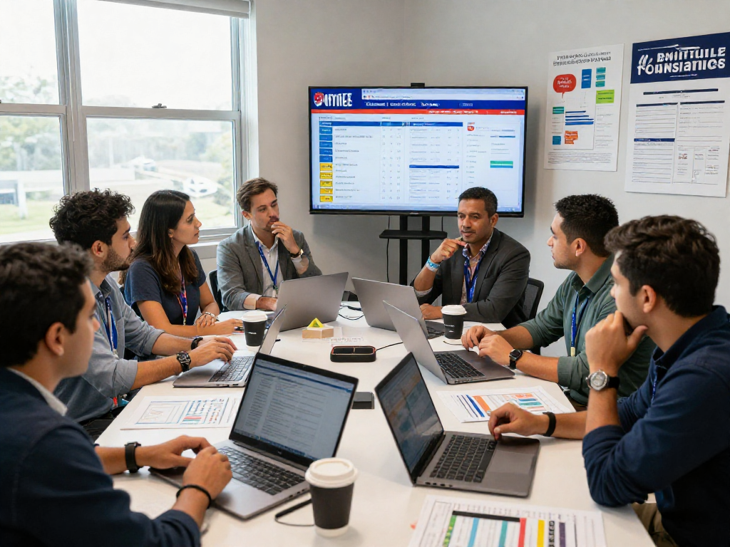 Strategic planning for political email list building in a vibrant campaign office.