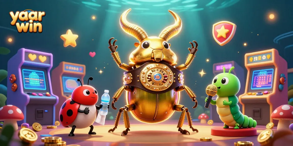 Engage with yaar win in this dynamic casino-inspired 3D illustration featuring vibrant game elements.