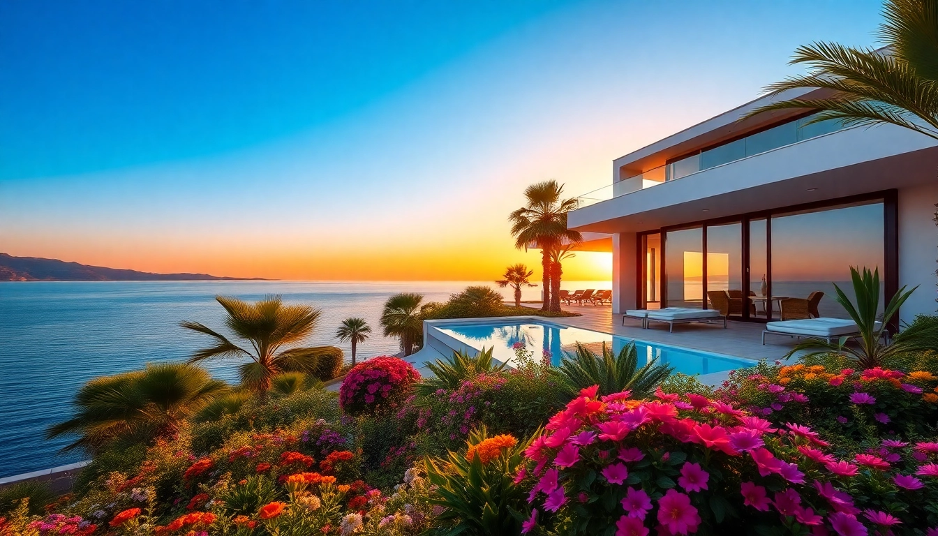 Showcasing a beautiful villa property for sale in alanya turkey with stunning sea view and vibrant surroundings.