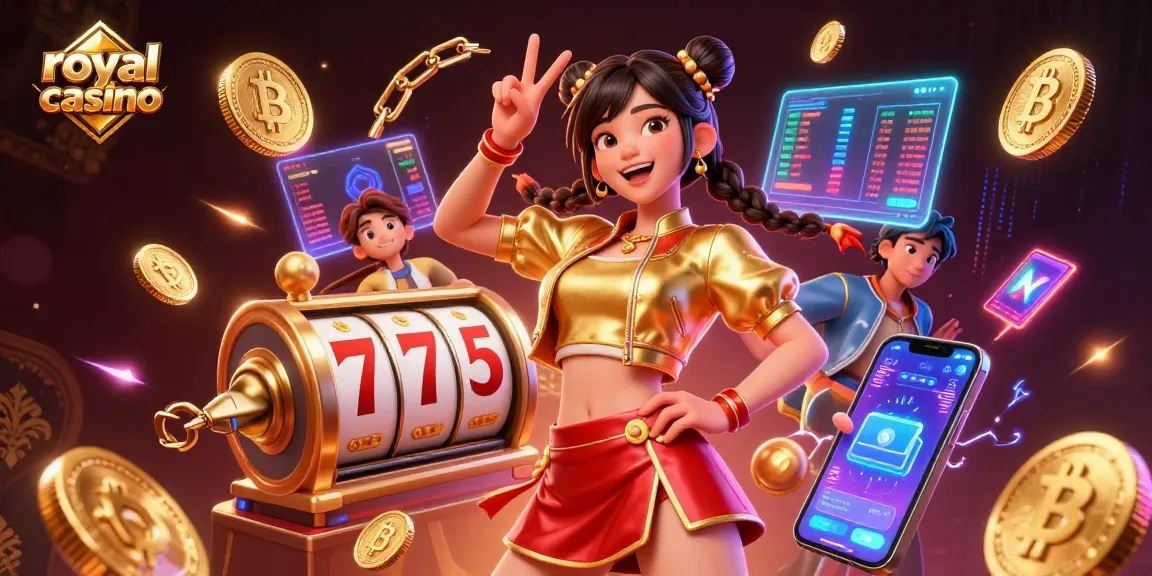 Experience the excitement of royal casino gameplay with vibrant characters and dynamic slot reels!