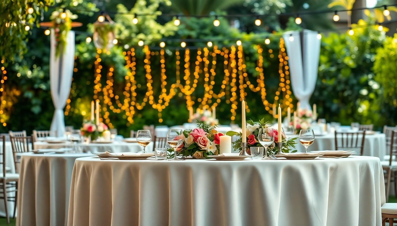 Stunning Table Rentals set up at an outdoor event, showcasing elegance and style.