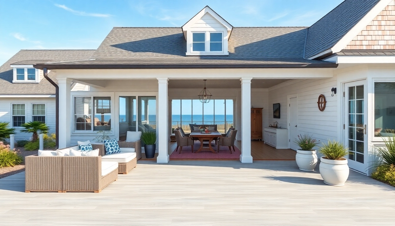 Cape Cod home addition showcasing a modern, stylish design that complements a classic coastal cottage.