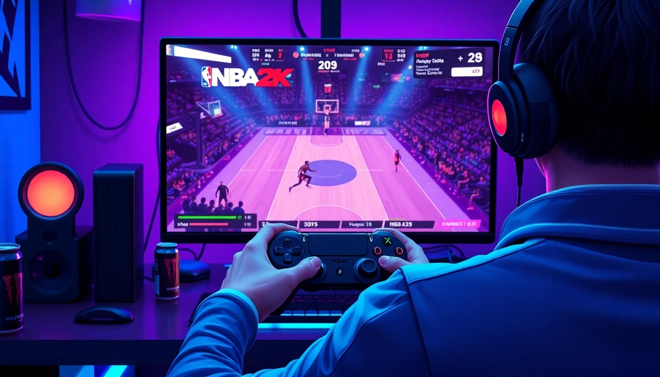 Master the Best nba2k zen script strategies with a vibrant gaming setup, showcasing advanced techniques.