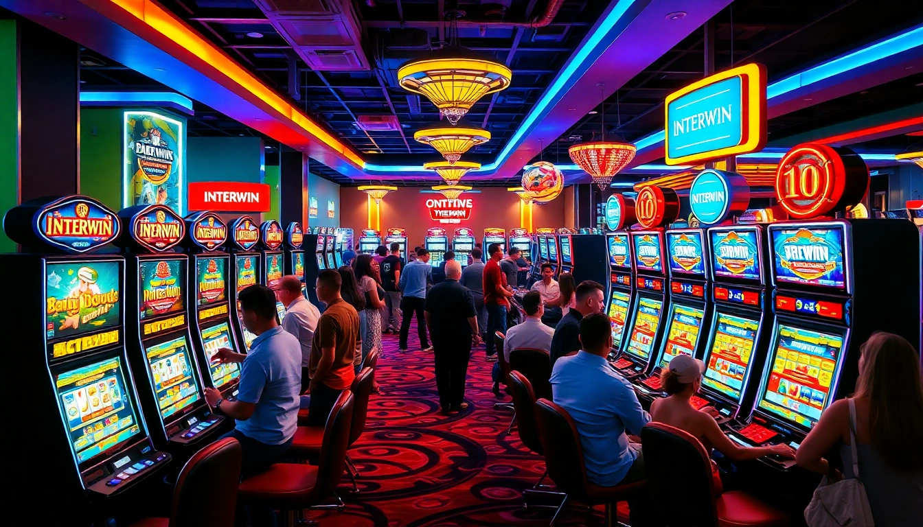 Menangkan permainan interwin slot di suasana kasino yang meriah dan berwarna-warni.