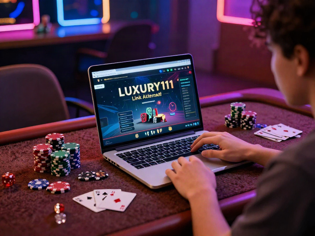 LUXURY111 Link Alternatif dalam suasana permainan judi online yang menarik, dengan perangkat gaming modern dan aksesori perjudian