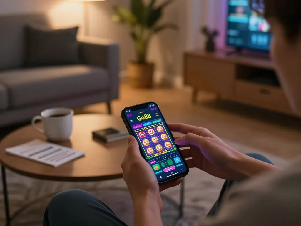 Tham gia ứng dụng casino Go88 trên điện thoại thông minh trong một không gian ấm cúng tại nhà