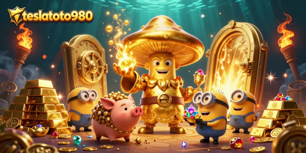 Boost your gaming with teslatoto980's magical gold treasures and vibrant casino elements.