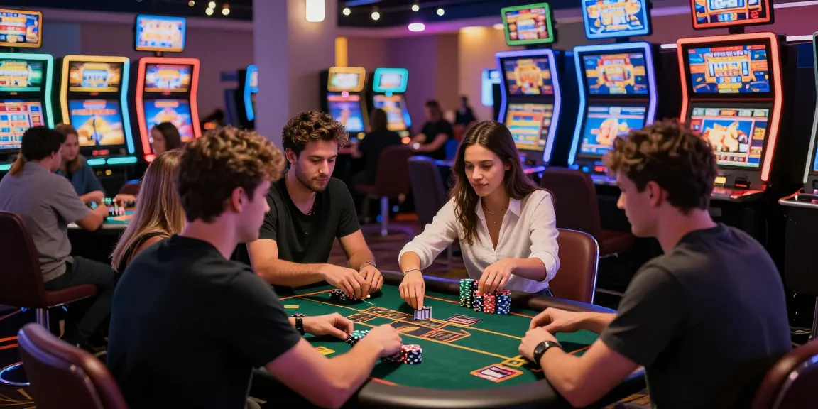 Exciting gameplay at credit card casinos with players engaged at colorful gaming tables, showcasing the lively atmosphere.