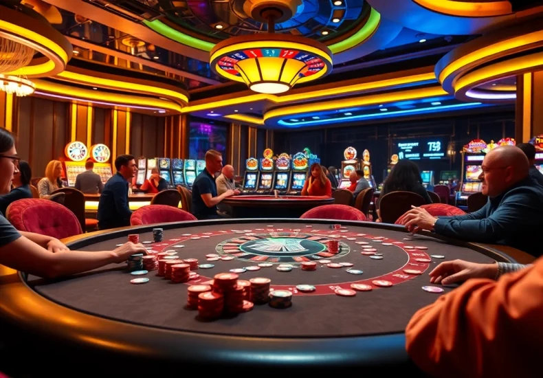 Enjoying high-stakes poker at https://xx88.boats/, featuring vibrant chips and lively players.