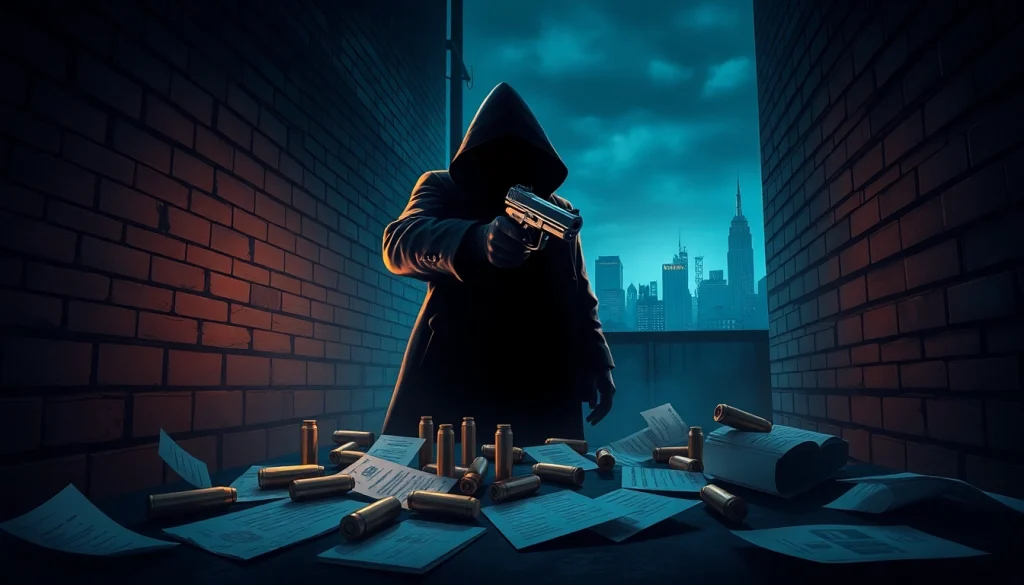 Engaging cover for Politics Thieves and Bullets featuring suspenseful urban crime scene