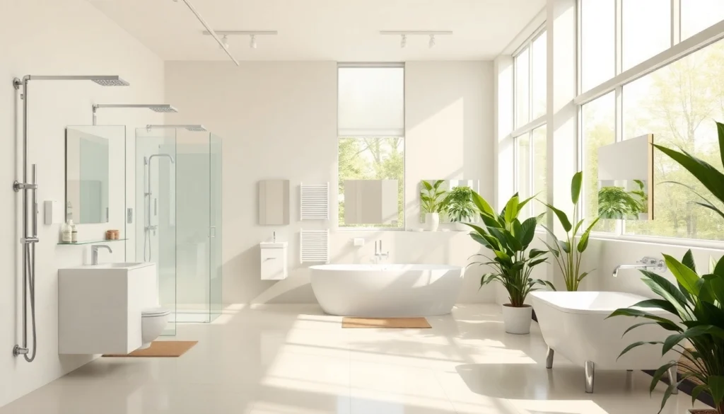 Moderne Badezimmerprodukte von sonni sanitär GmbH in stilvollem Showroom präsentieren.