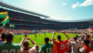 축구중계 중계되는 생생한 경기 장면과 열광하는 관중의 모습