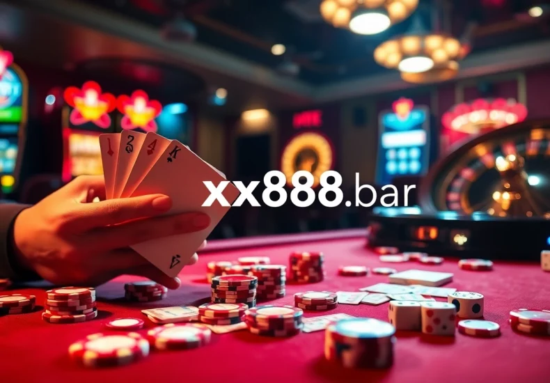 Discover the thrill of winning at poker with https://xx88.bar/, where vibrant chips and cards create an exhilarating casino atmosphere.
