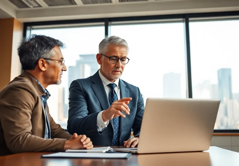카드깡에 대해 논의하는 금융 상담사와 고객의 모습