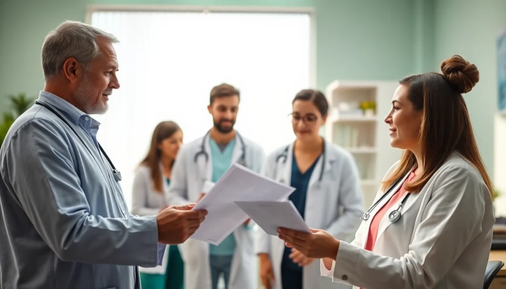 Healthcare professionals collaborating on Health improvement in an inviting office environment.