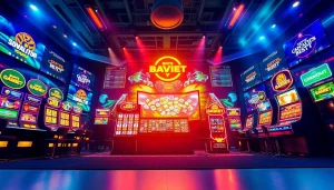 Exciting digital gaming interface from http://hm88.blue/ showcasing sports betting and casino options with vibrant colors.