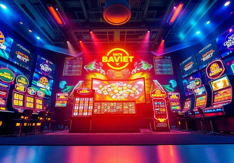 Exciting digital gaming interface from http://hm88.blue/ showcasing sports betting and casino options with vibrant colors.