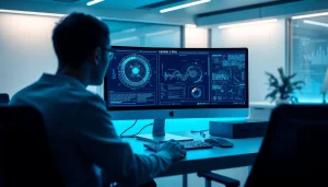 Experience the advanced capabilities of Gemini 3 Pro with a futuristic workspace showcasing innovation and technology.