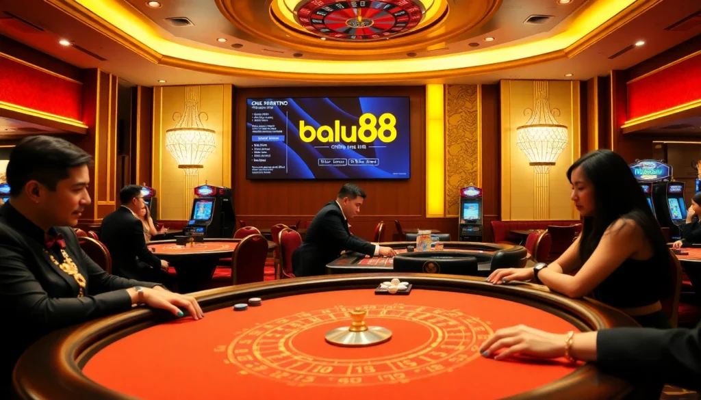 Players enjoying thrilling games at Babu88 casino with vibrant gaming tables and slots.