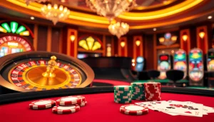 Engaging gambling action scene showcasing QQ88 COM with poker chips and cards on a casino table.