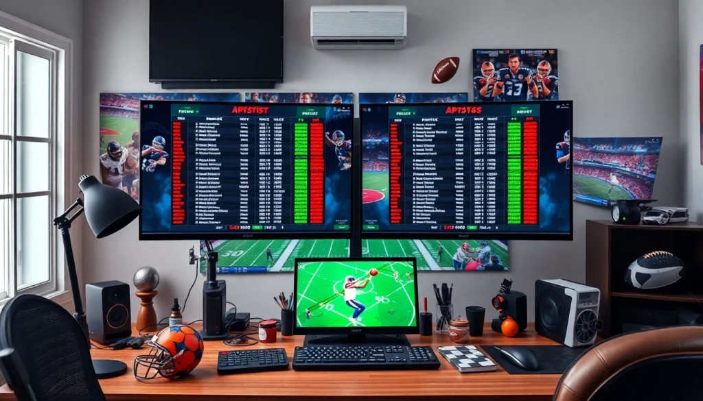 Engaging sports betting environment showcasing sports betting sites Oklahoma with vibrant decor and technology.